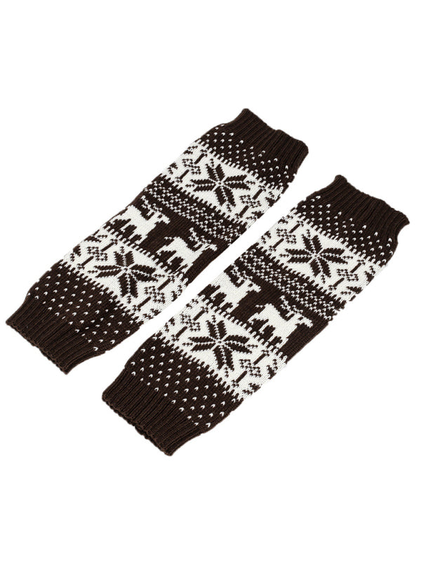 Blue Zone Planet | Women's Christmas Snowflake Fawn Foot Cover Pile Pile Socks kakaclo