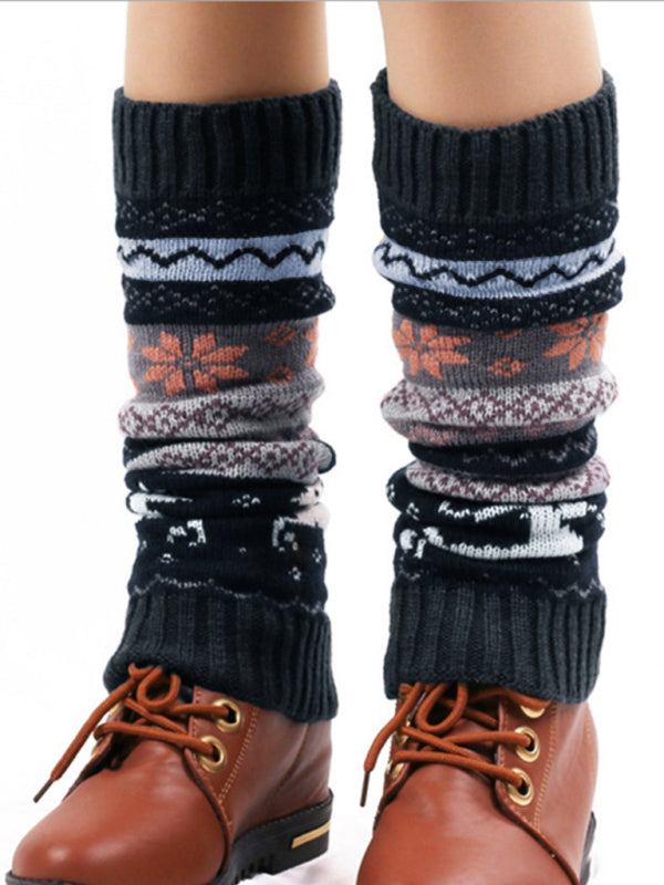 Blue Zone Planet | Women's Christmas Color Leg Cover Christmas Socks kakaclo