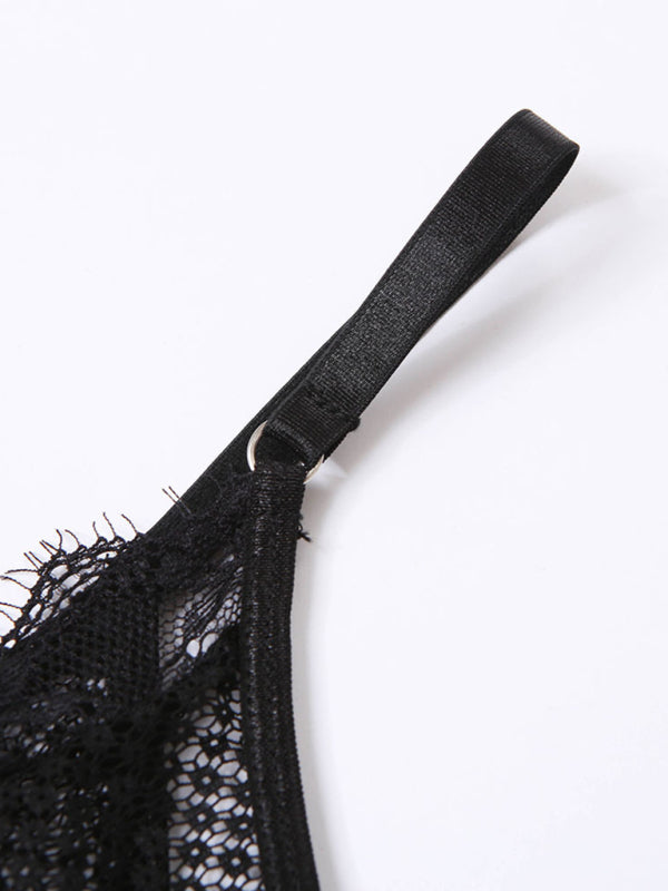 Blue Zone Planet | Women's Sexy Lace Mesh Perspective Sexy Lingerie Set kakaclo