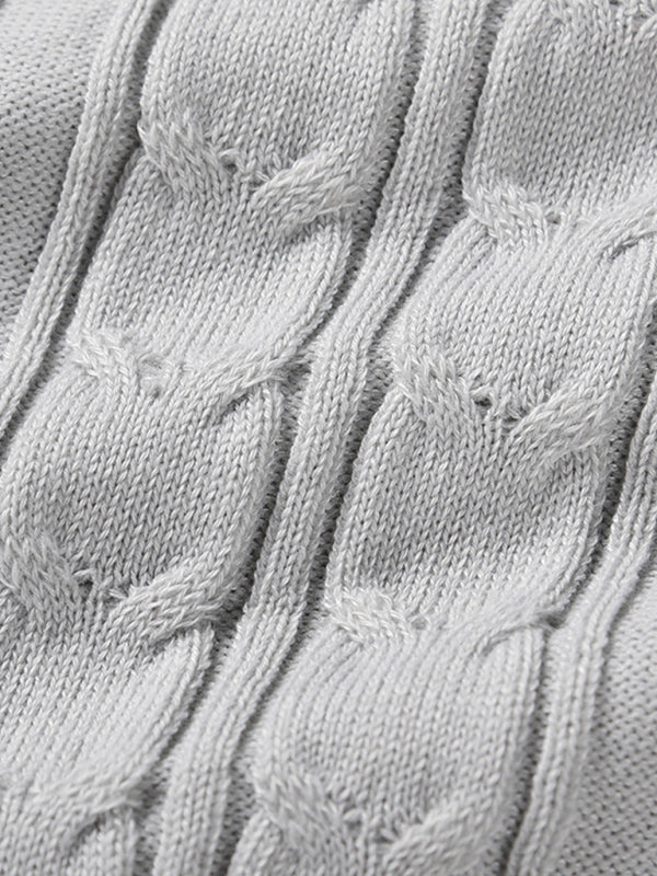 Long Sleeve Cable Knit Sweater Dresses BLUE ZONE PLANET