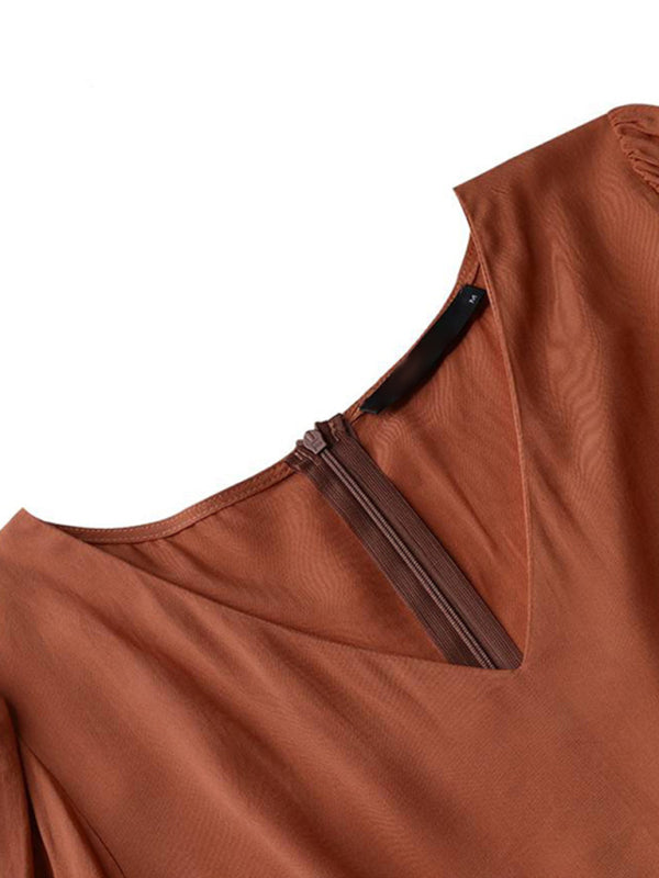 Blue Zone Planet | Autumn Temperament Women'S Large Swing Dress kakaclo