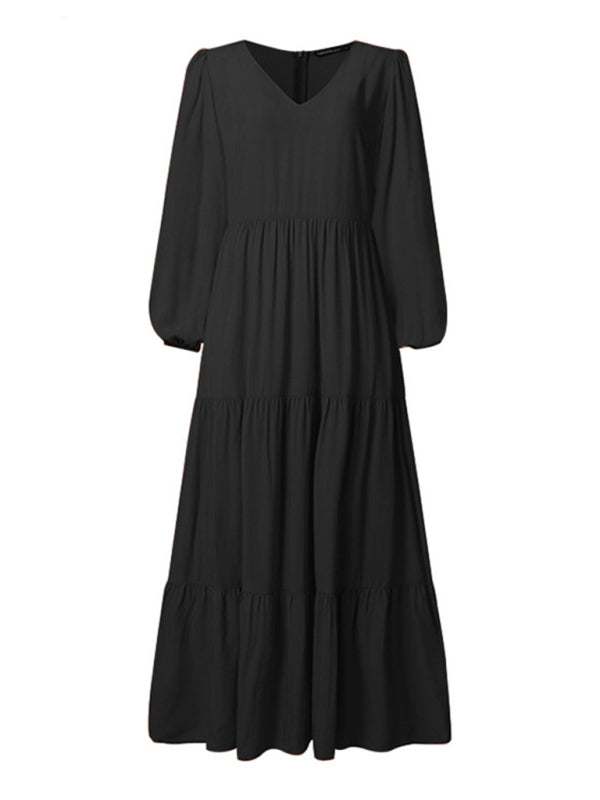 Blue Zone Planet | Autumn Temperament Women'S Large Swing Dress kakaclo
