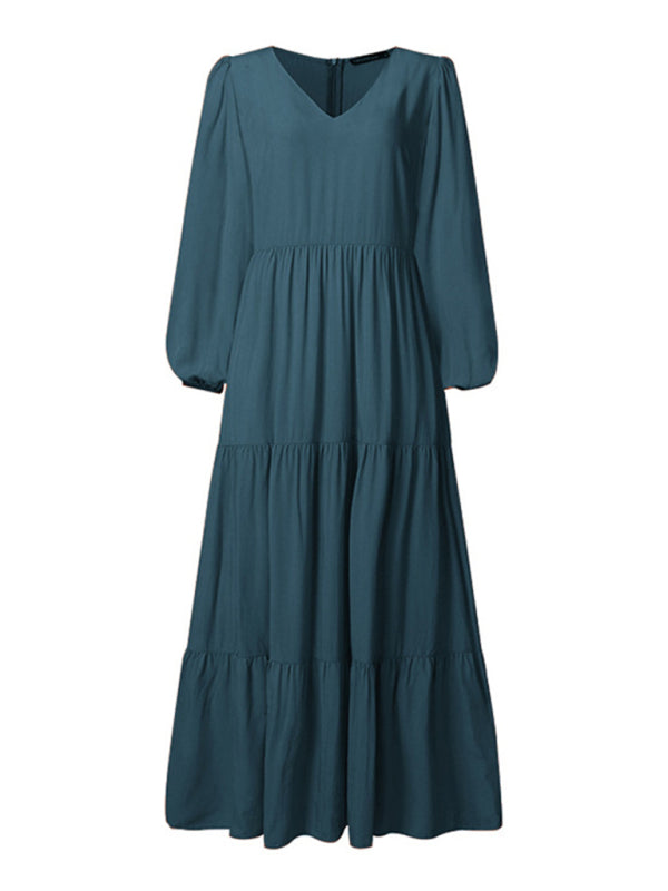 Blue Zone Planet | Autumn Temperament Women'S Large Swing Dress kakaclo