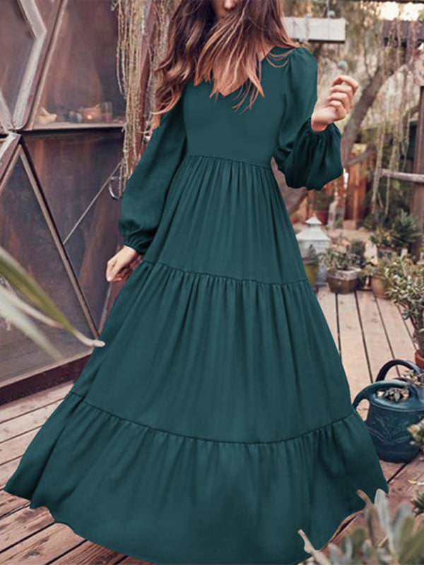 Blue Zone Planet | Autumn Temperament Women'S Large Swing Dress kakaclo