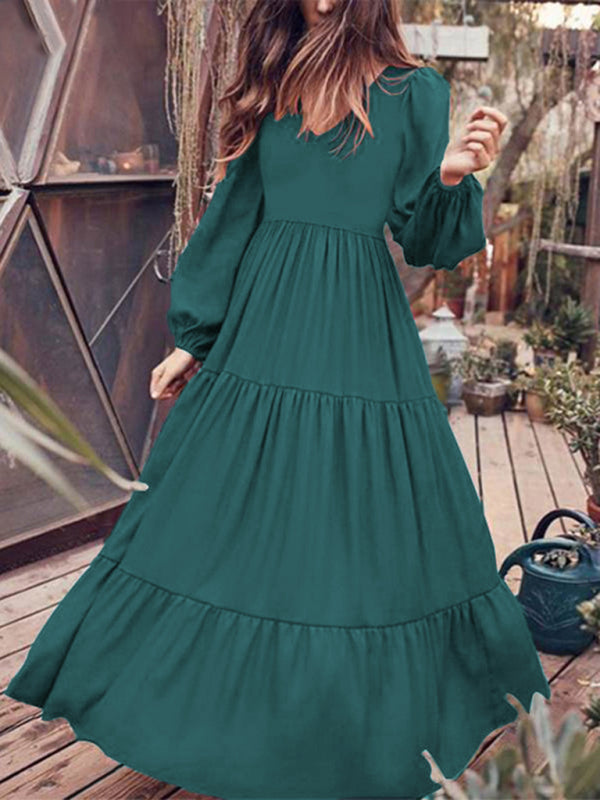 Blue Zone Planet | Autumn Temperament Women'S Large Swing Dress kakaclo