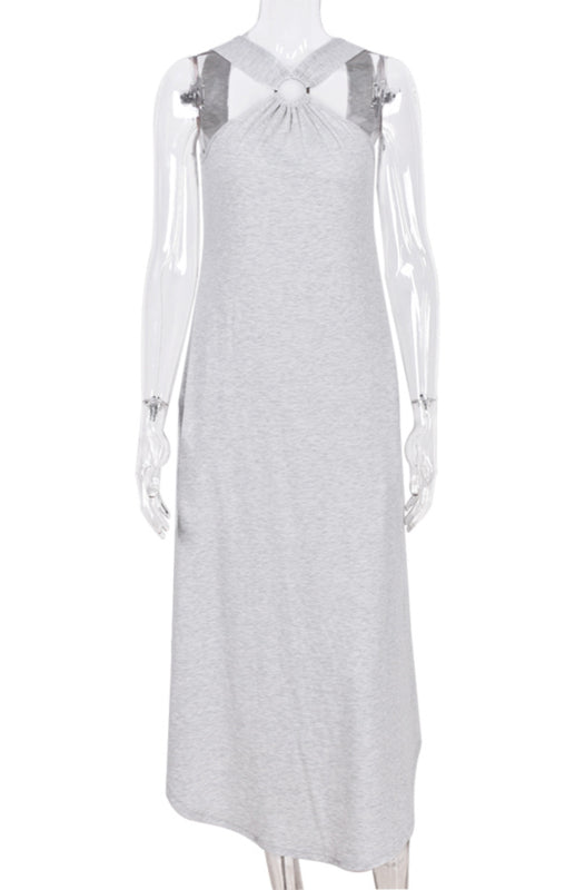 Blue Zone Planet | Hanging Neck Strap Big Skirt Dress BLUE ZONE PLANET