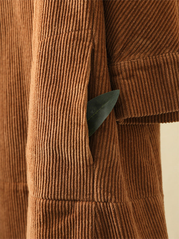 Blue Zone Planet | Autumn And Winter Corduroy Retro Solid Dress BLUE ZONE PLANET