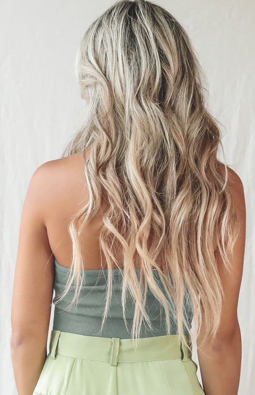 Ava's Solid Color Halter Tank Top BLUE ZONE PLANET