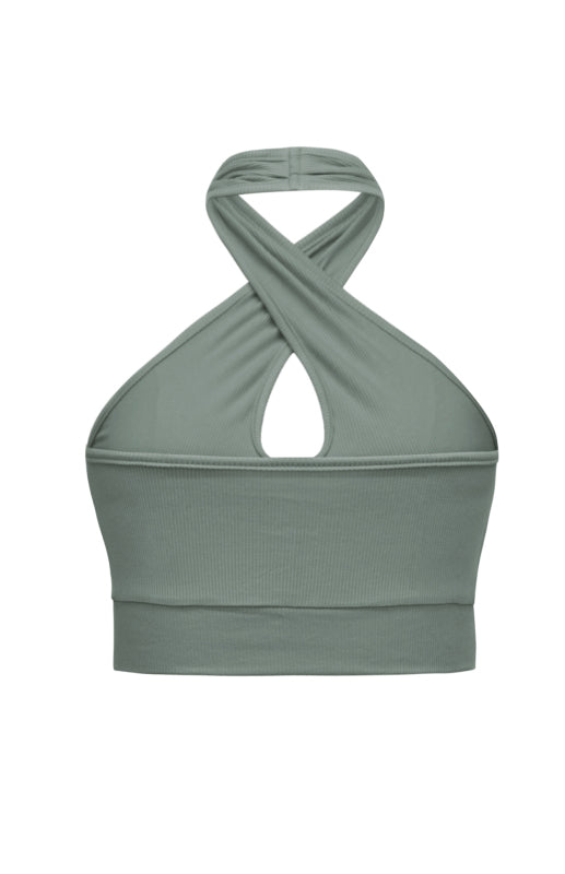 Ava's Solid Color Halter Tank Top BLUE ZONE PLANET