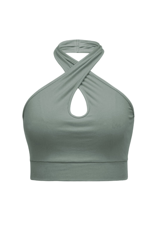 Ava's Solid Color Halter Tank Top BLUE ZONE PLANET