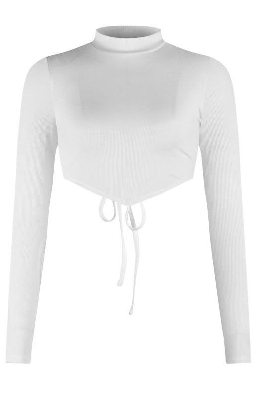 Blue Zone Planet | Monochrome Halter Top With Half-High Neck And Long Sleeves BLUE ZONE PLANET