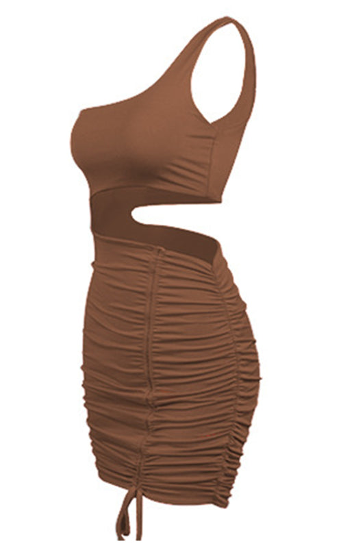 Ladies' Lace-Up Hollow Out Hip Dress BLUE ZONE PLANET
