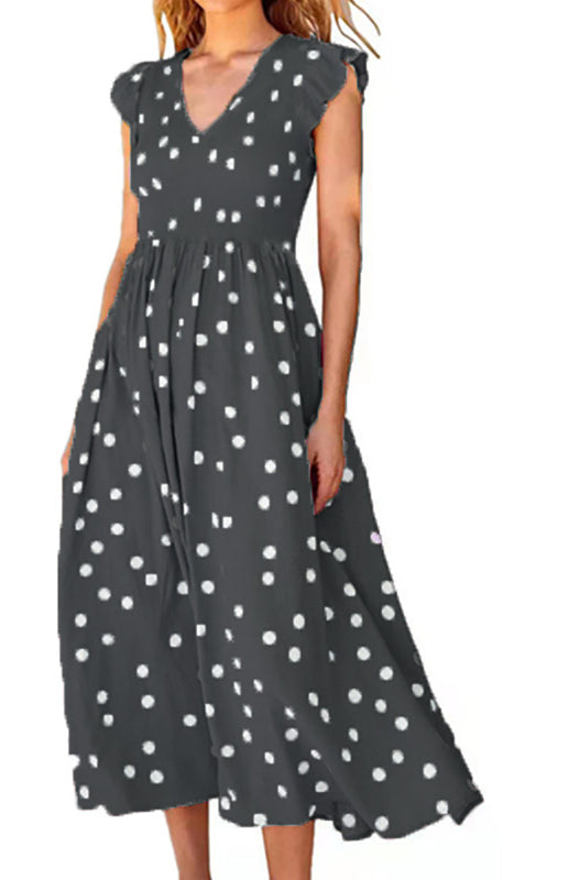 Blue Zone Planet | Ladies waist-length polka-dot print dress kakaclo