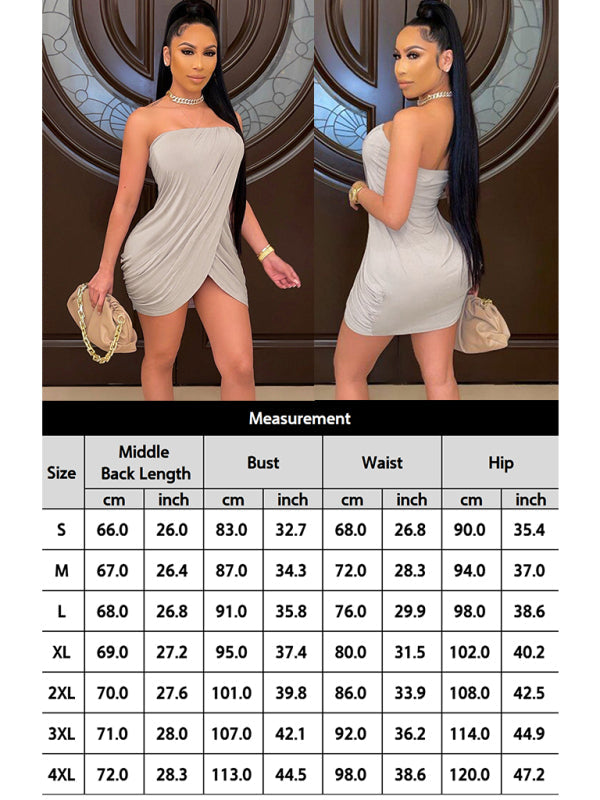 Blue Zone Planet | Plus Sized Tulip Hem Smocked Strapless Mini Dress BLUE ZONE PLANET