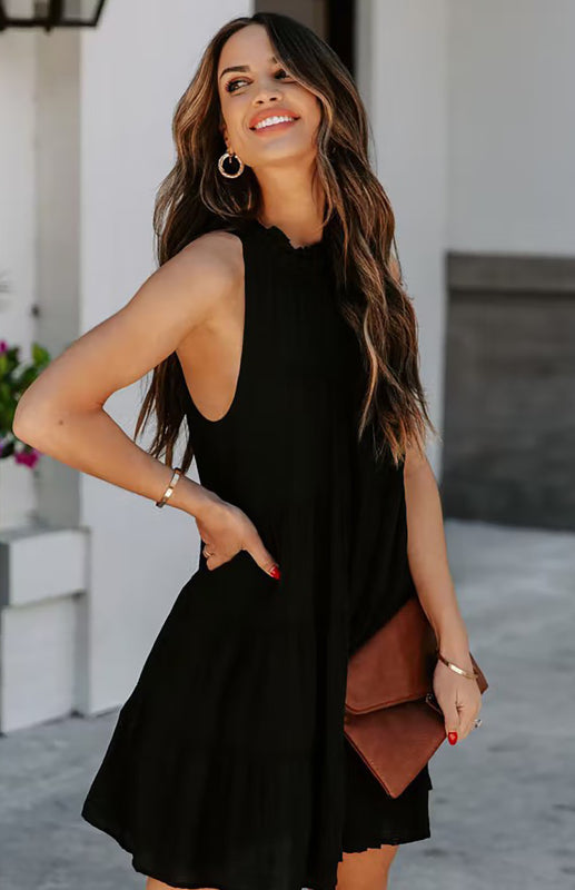 Blue Zone Planet | Women's Solid Color Sleeveless Loose Dress kakaclo