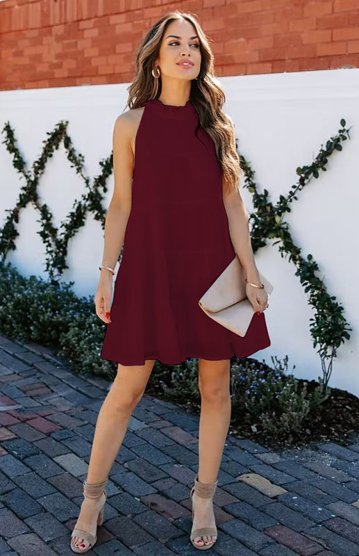 Blue Zone Planet | Women's Solid Color Sleeveless Loose Dress kakaclo