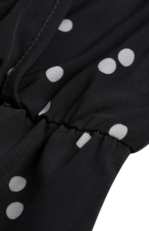 Blue Zone Planet | V Neck Sling Polka Dot Maxi Dress BLUE ZONE PLANET