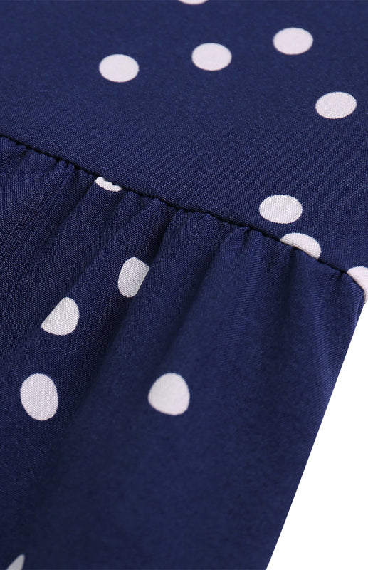 Blue Zone Planet | V Neck Sling Polka Dot Maxi Dress BLUE ZONE PLANET