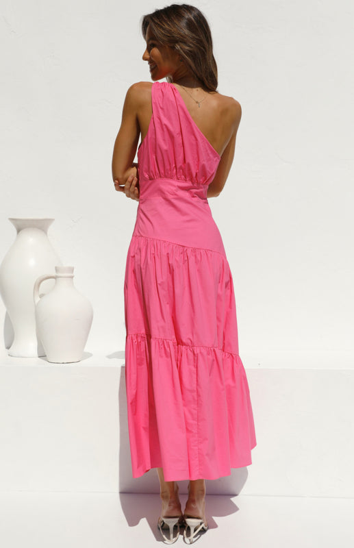 Blue Zone Planet | Women's One Shoulder Gathered Long Dress kakaclo