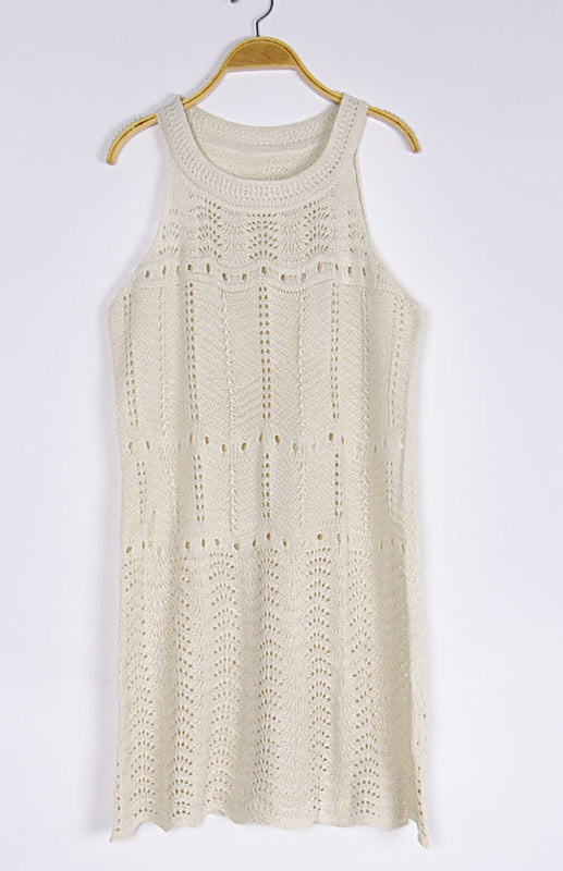 Blue Zone Planet | Women's Sleeveless Cutout Solid Knit Dress kakaclo