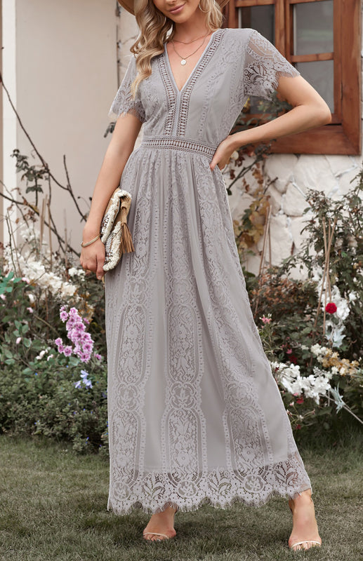 Charlotte's Heartfelt Lace Maxi Dress Blue Zone Planet