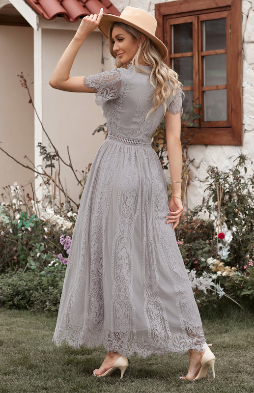 Charlotte's Heartfelt Lace Maxi Dress Blue Zone Planet