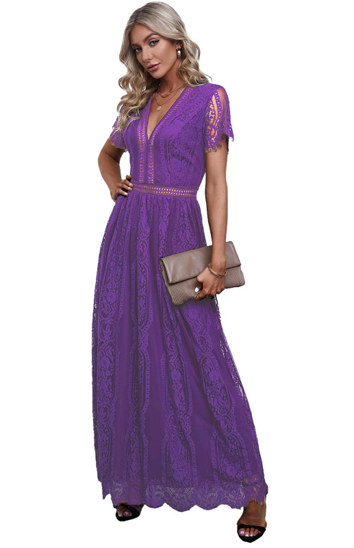 Charlotte's Heartfelt Lace Maxi Dress Blue Zone Planet