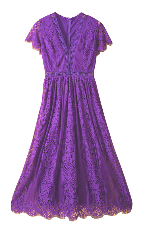 Charlotte's Heartfelt Lace Maxi Dress Blue Zone Planet