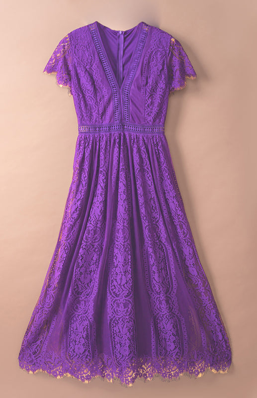 Charlotte's Heartfelt Lace Maxi Dress Blue Zone Planet