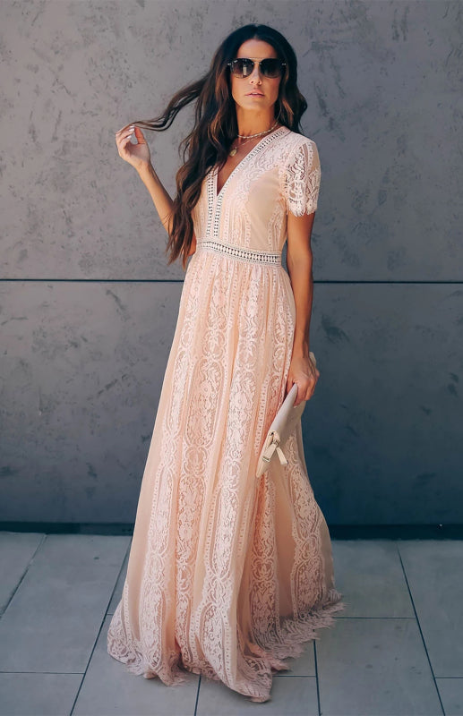 Charlotte's Heartfelt Lace Maxi Dress Blue Zone Planet