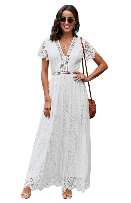 Charlotte's Heartfelt Lace Maxi Dress Blue Zone Planet