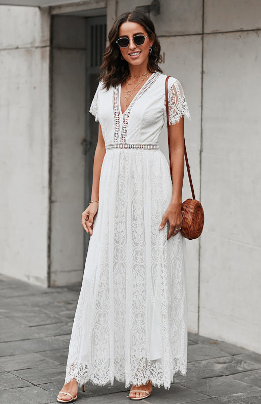 Charlotte's Heartfelt Lace Maxi Dress Blue Zone Planet