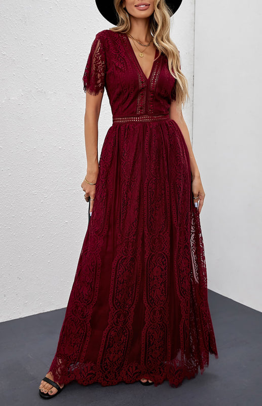 Charlotte's Heartfelt Lace Maxi Dress Blue Zone Planet