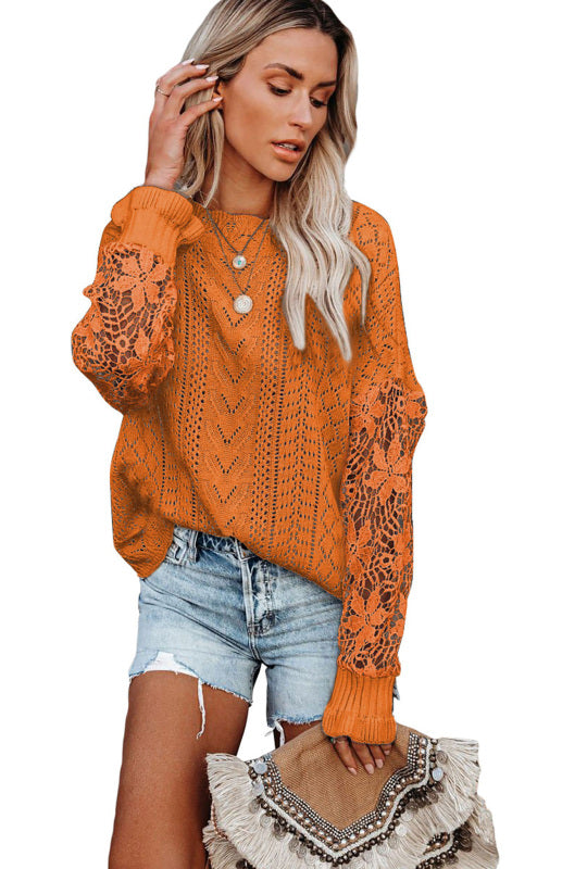Blue Zone Planet | Long Sleeve Cutout Petal Sleeve Sweater kakaclo