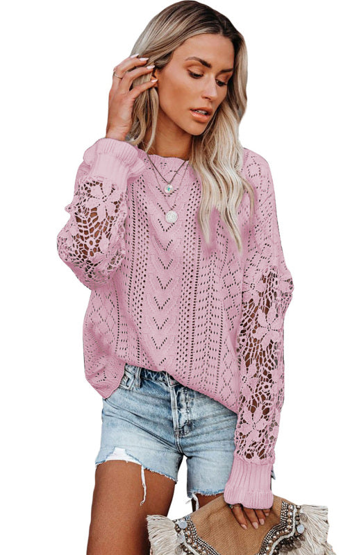 Blue Zone Planet | Long Sleeve Cutout Petal Sleeve Sweater kakaclo