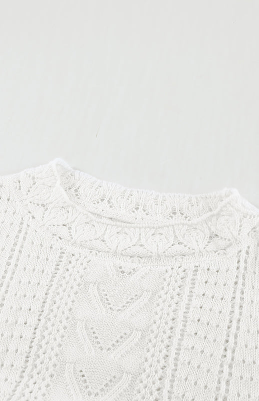 Blue Zone Planet | Long Sleeve Cutout Petal Sleeve Sweater kakaclo