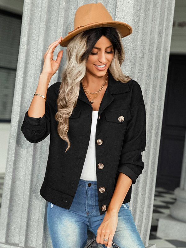 fashion versatile jacket corduroy jacket kakaclo