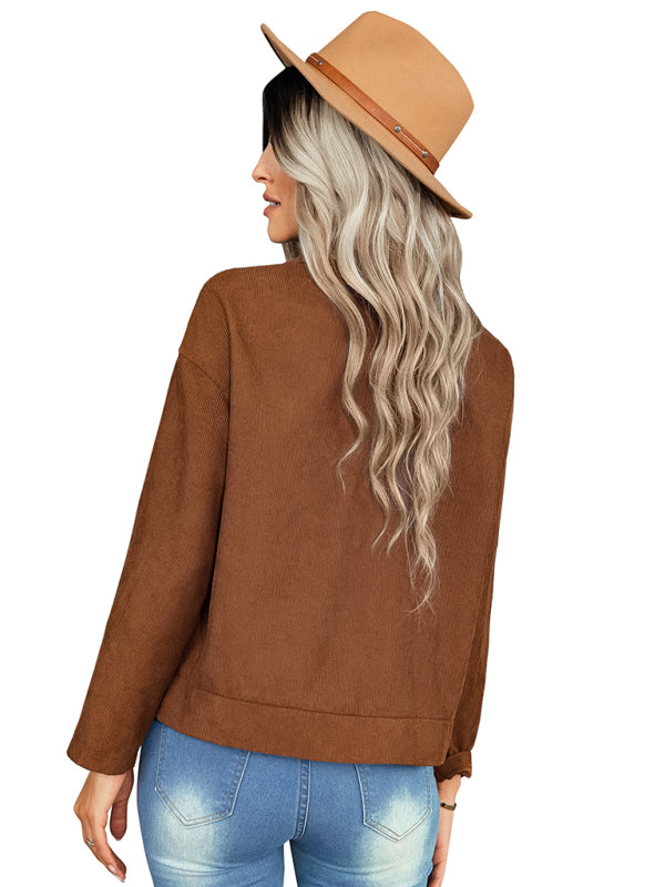 fashion versatile jacket corduroy jacket kakaclo