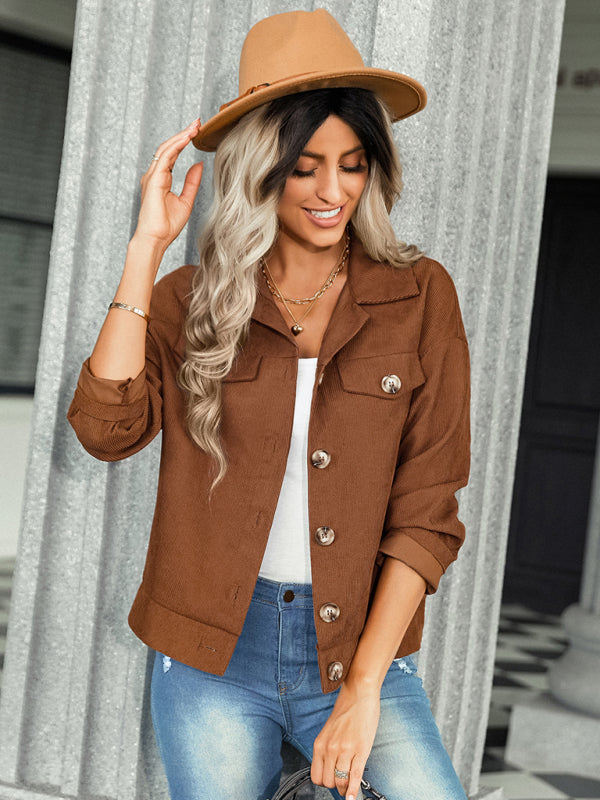 fashion versatile jacket corduroy jacket kakaclo