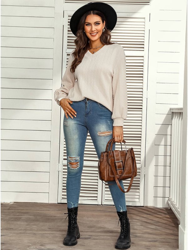Blue Zone Planet | jacquard sweater top BLUE ZONE PLANET