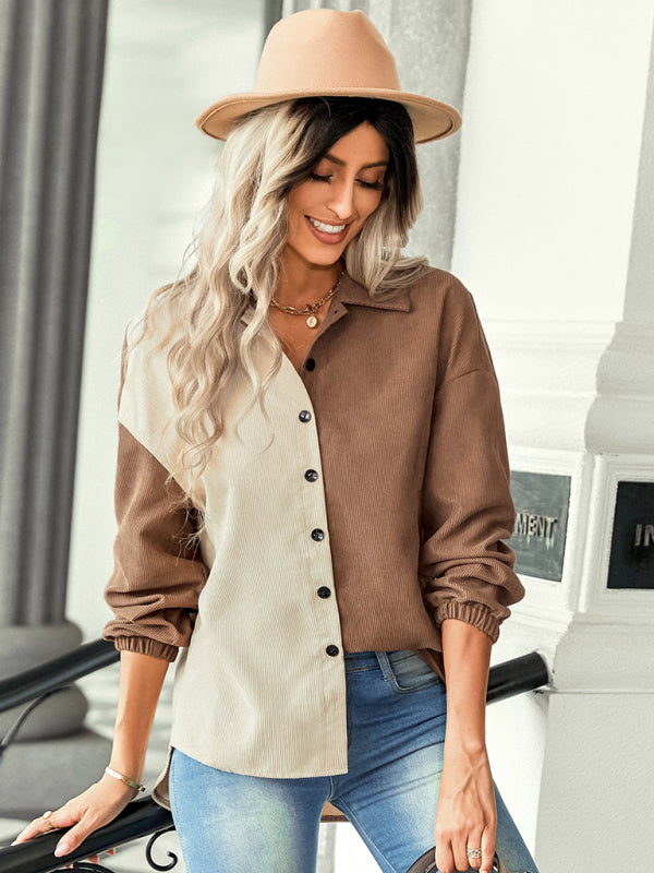 color matching loose shirt coat kakaclo