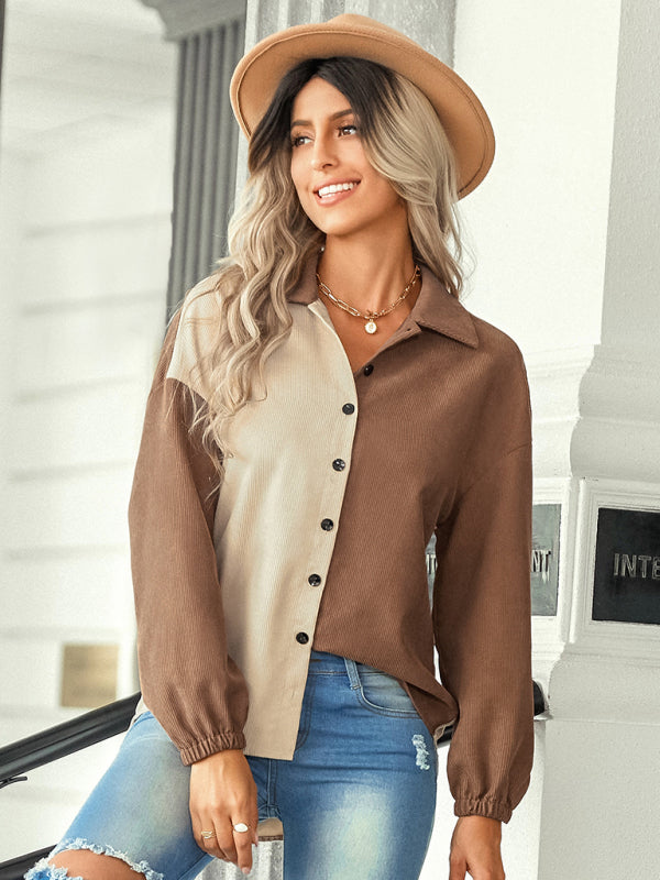 color matching loose shirt coat kakaclo