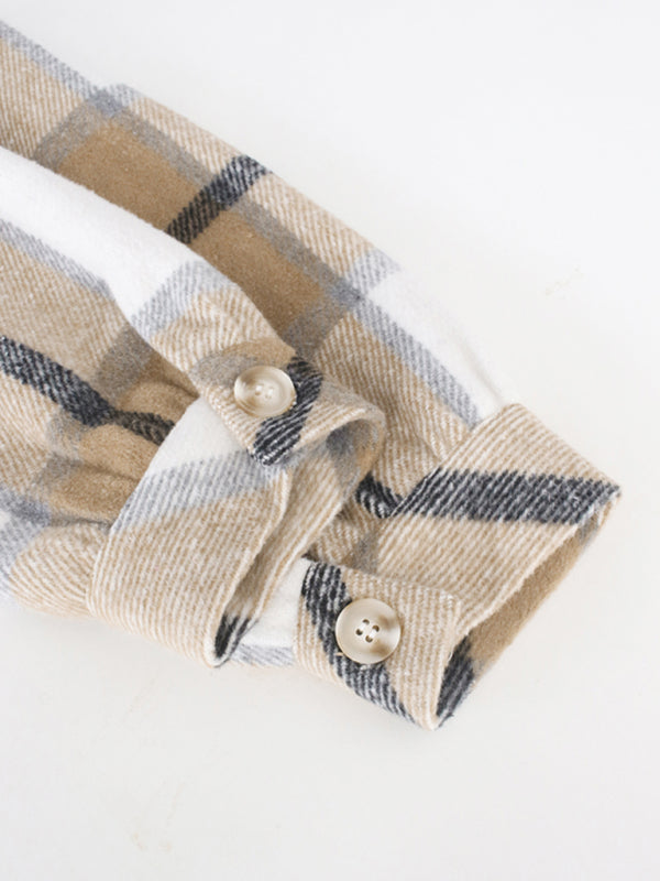 fashion short plaid jacket BLUE ZONE PLANET