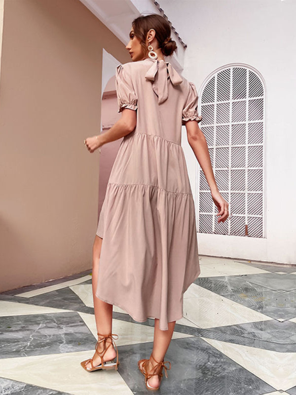Blue Zone Planet | High Waist Solid Color Irregular Loose Pleated Dress BLUE ZONE PLANET