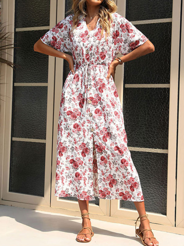 Blue Zone Planet | Casual Women's Summer Short Sleeve Print Dress BLUE ZONE PLANET