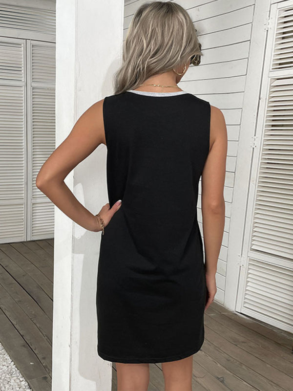 Blue Zone Planet | European and American vest skirt sleeveless stitching lace dress BLUE ZONE PLANET