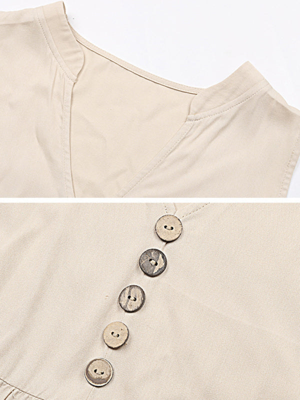 Tank Top Sleeveless Loose Solid Color Dress BLUE ZONE PLANET