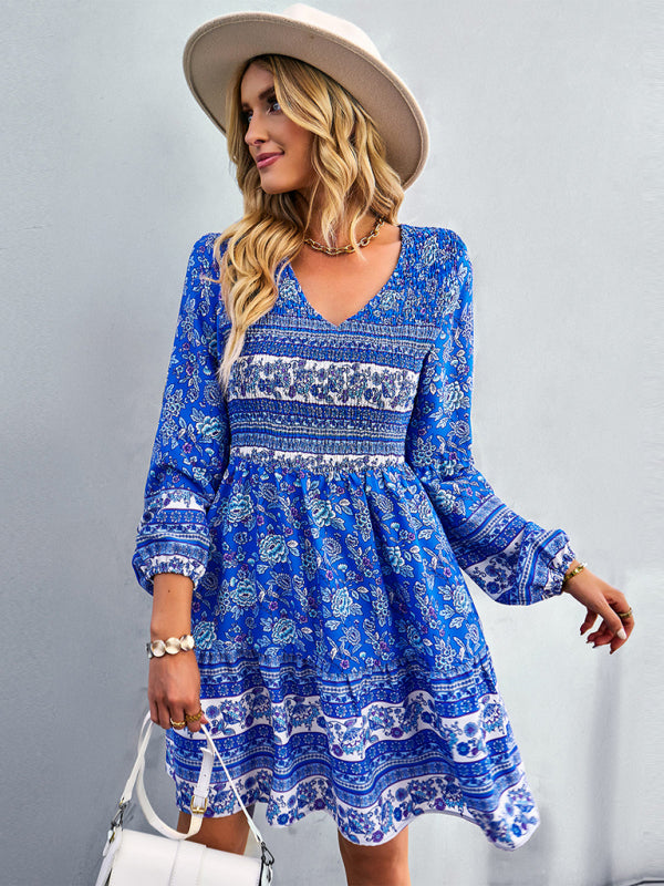 Blue Zone Planet | Women's Bohemian fashion casual dress kakaclo