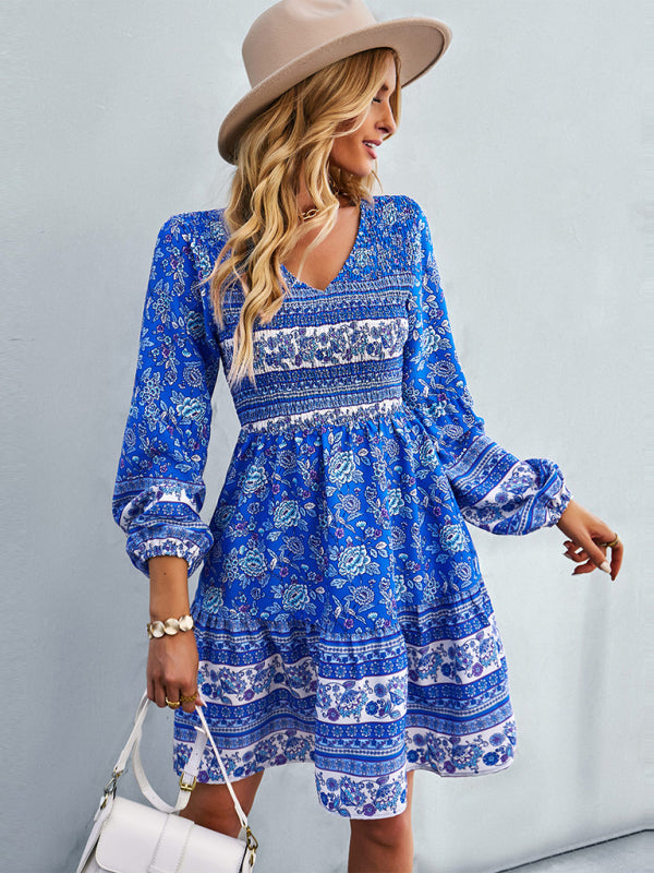 Blue Zone Planet |  Women's Bohemian fashion casual dress kakaclo