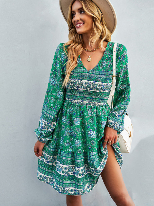 Blue Zone Planet |  Women's Bohemian fashion casual dress kakaclo